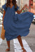 Midi-Kleid mit V-Ausschnitt aus mehrschichtiger Baumwolle